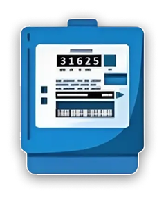 blue electricity meter image