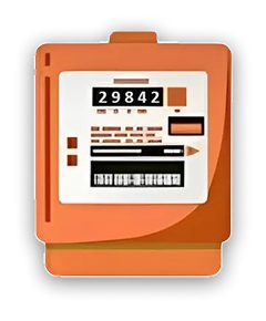 orange electricity meter image