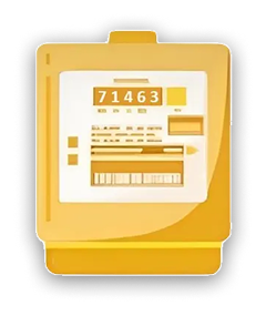 yellow electricity meter image